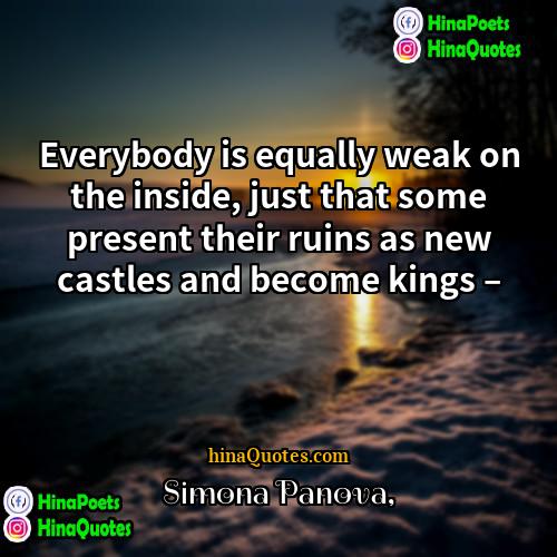 Simona Panova Quotes | Everybody is equally weak on the inside,